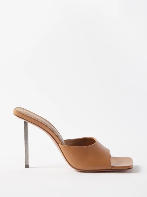 Laura 95 Leather Mules - Womens - Nude
