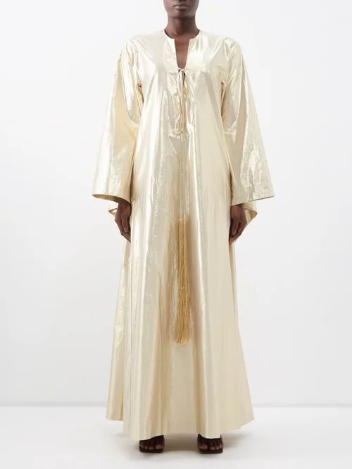 Penelope Silk-lamé Dress - Womens - Ivory
