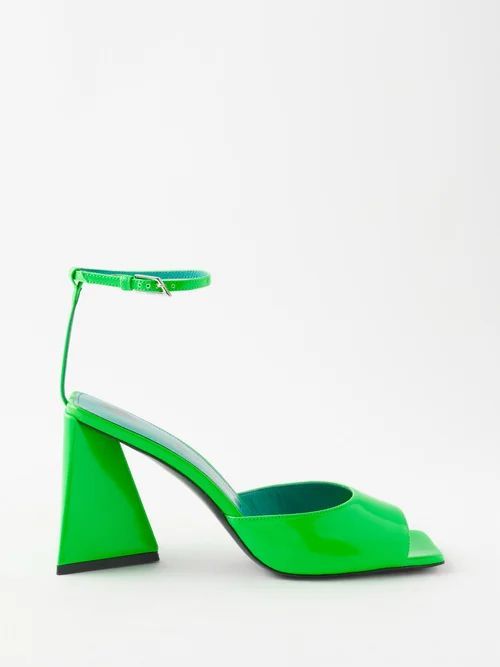 Piper 85 Square-toe Pvc Sandals - Womens - Bright Green