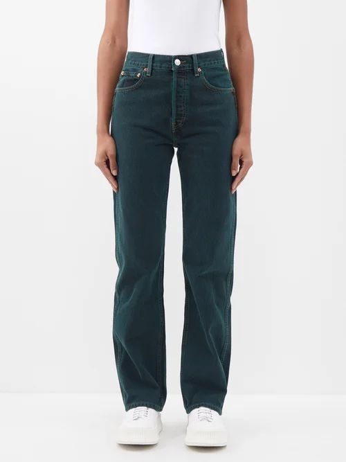 90s Evergreen Straight-leg Jeans - Womens - Dark Green