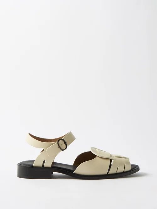 Ancora Woven Leather Sandals - Womens - Cream