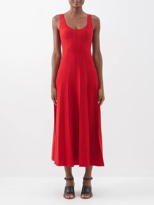 Zeleia Pleated Merino Dress - Womens - Red