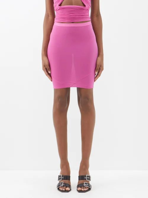 Stretch-jersey Mini Skirt - Womens - Pink