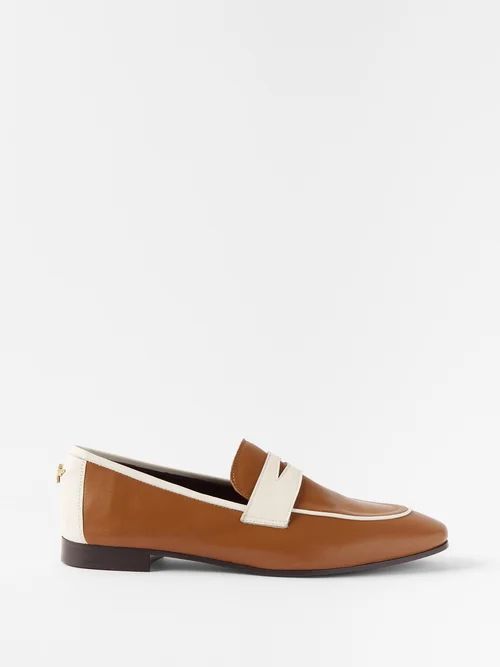 Flâneur Leather Loafers - Womens - Brown Cream
