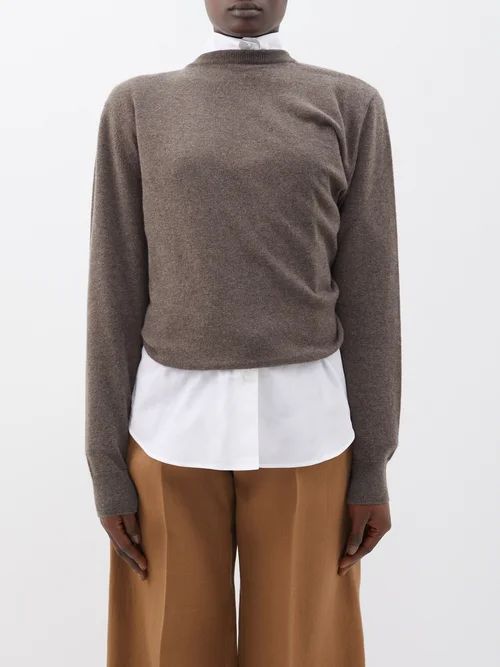 Laris Twisted-back Cashmere Sweater - Womens - Taupe