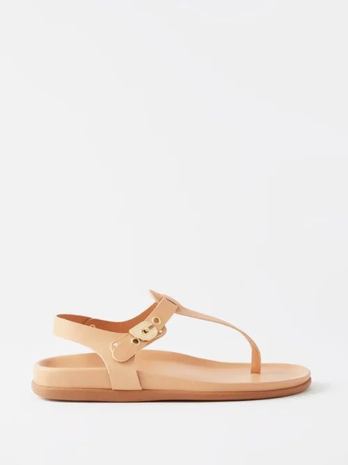 Alki T-bar Leather Sandals - Womens - Natural