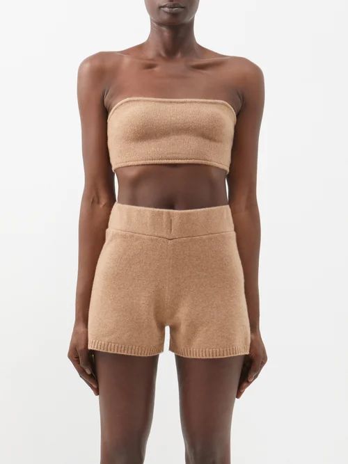 Selah Cropped Cashmere Bandeau Top - Womens - Light Brown