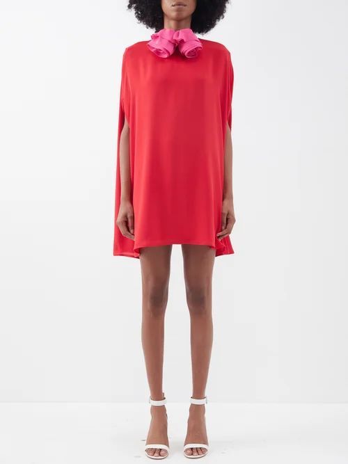 Eleonore Crepe Mini Dress - Womens - Red