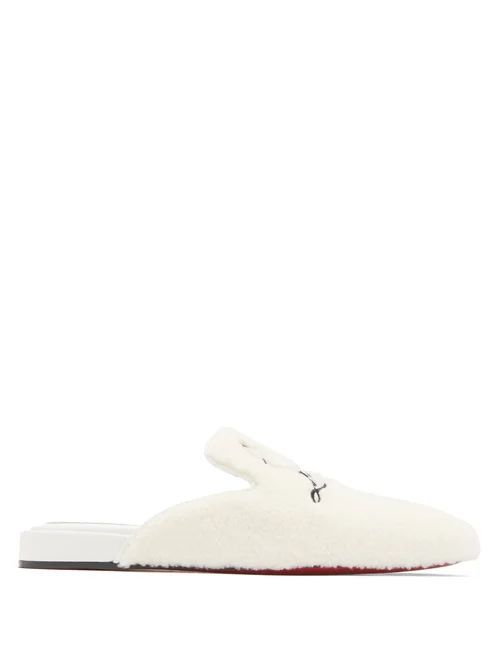 Coolito Shearling Backless Loafers - Womens - White