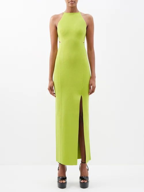 Claudia Cut-out Knit Dress - Womens - Light Green
