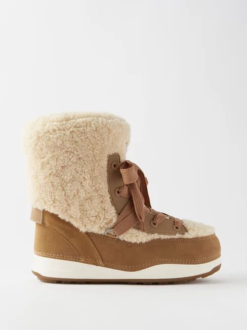 La Plagne 1 Shearling Snow Boots - Womens - Brown Cream