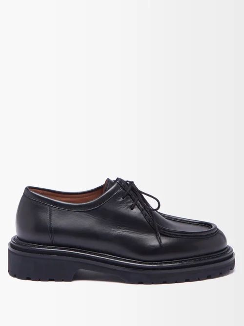 19 Lace-up Leather Derby Shoes - Womens - Black