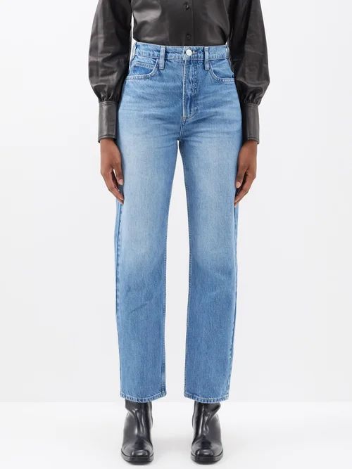 Le High And Tight Straight-leg Jeans - Womens - Light Denim