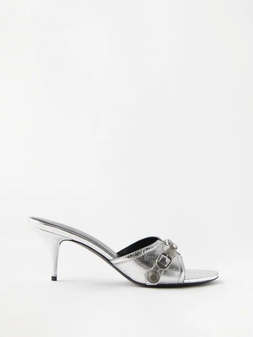 Cagole 70 Studded Leather Mules - Womens - Silver