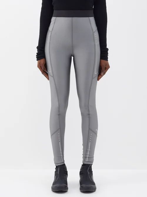 Reflective High-rise Leggings - Womens - Silver