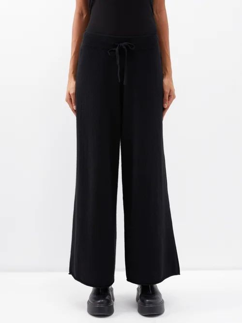 Sierra Cashmere Wide-leg Trousers - Womens - Black