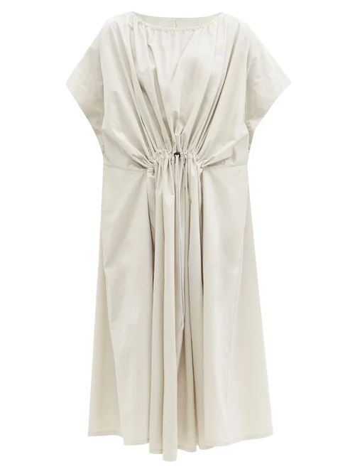 The Mudlark Drawstring-waist Cotton Dress - Womens - Ivory