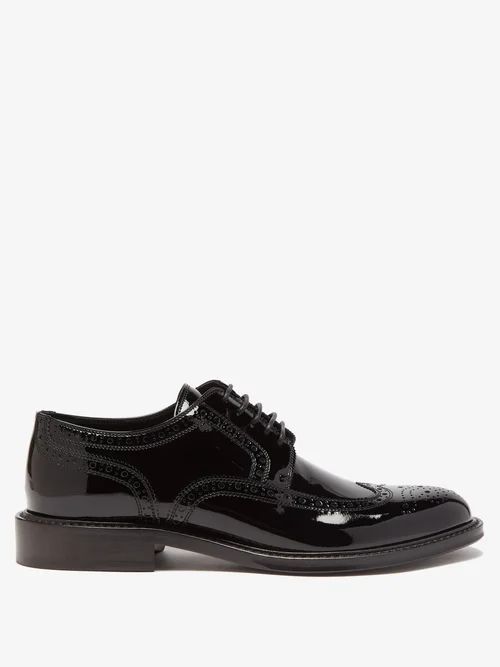 Army Patent-leather Brogues - Womens - Black