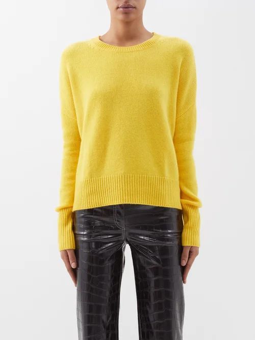 Mila Ribbed-cuff Cashmere Sweater - Womens - Yellow