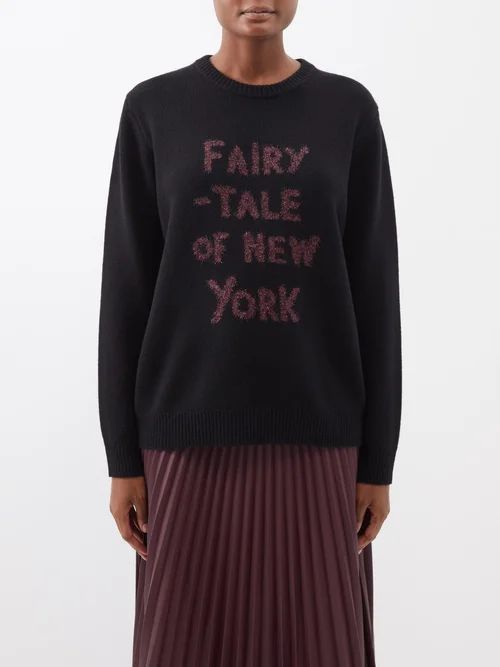 Fairytale Of New York Wool-blend Sweater - Womens - Black