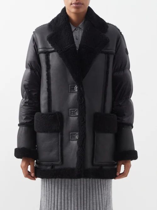 Ilay Down-filled Shell And Shearling Jacket - Womens - Black