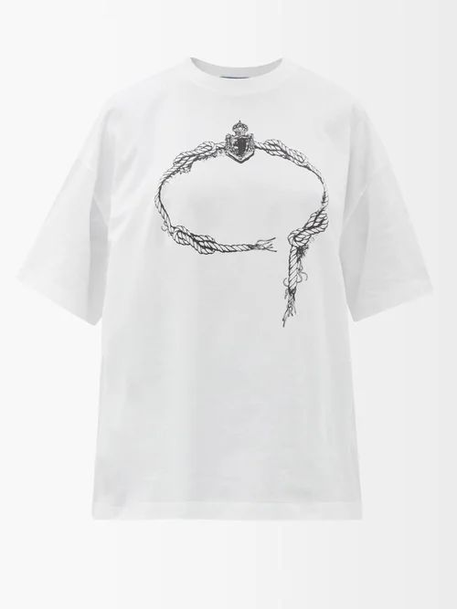 Ghost Printed Cotton T-shirt - Womens - White