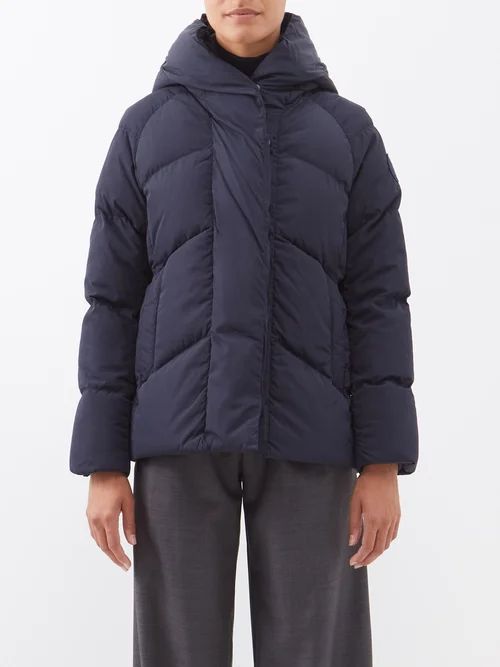 Marlow Quilted Down Hooded Jacket - Womens - Navy