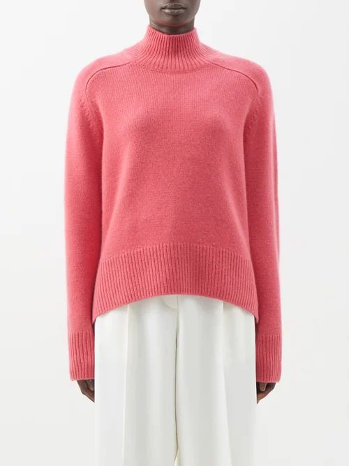 Edith Grove High-neck Cashmere Sweater - Womens - Pink