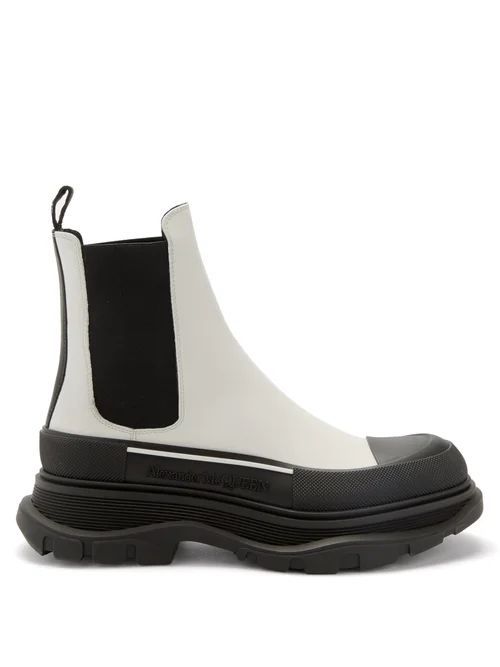 Tread Slick Leather Chelsea Boots - Womens - White Multi