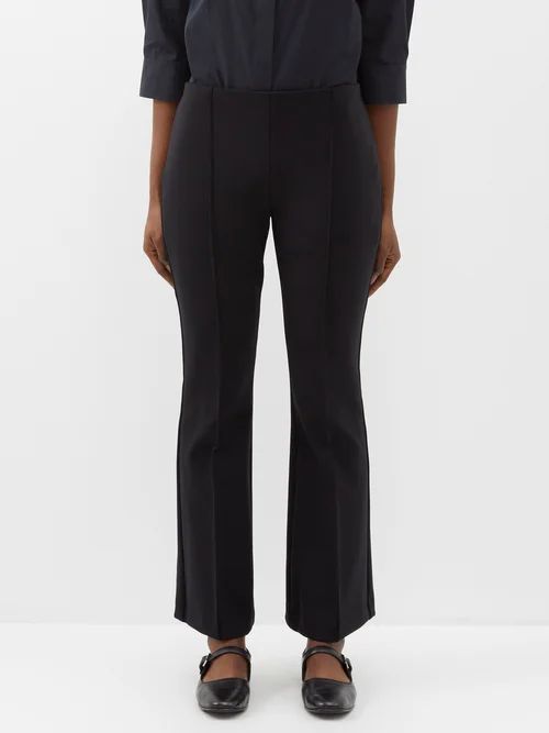 Beca Pintucked Flared Trousers - Womens - Black