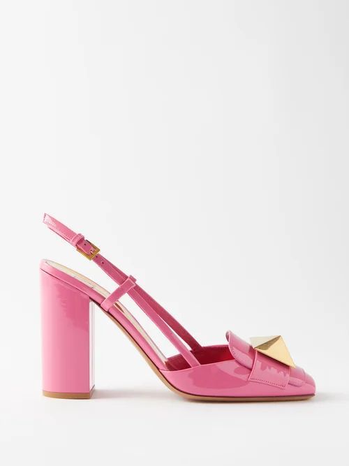 One Stud 100 Leather Slingback Pumps - Womens - Pink