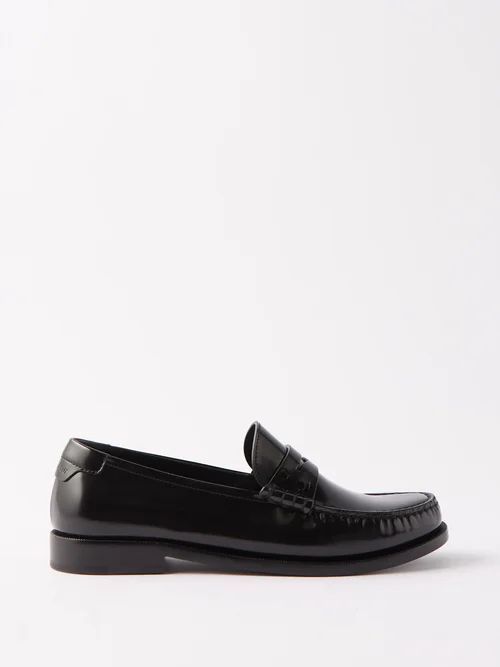 Le Loafer Leather Penny Loafers - Womens - Black