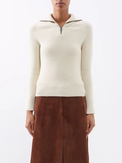 Felix Quarter-zip Cashmere Sweater - Womens - Cream