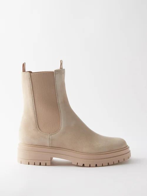 Chester Suede Chelsea Boots - Womens - Beige