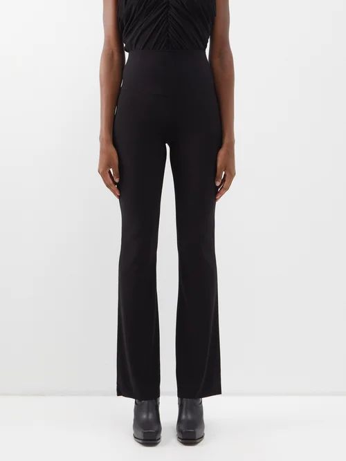 High-rise Jersey Trousers - Womens - Black