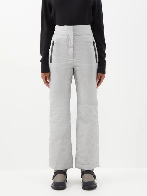 Ff Logo-print Shell Ski Trousers - Womens - Grey Silver