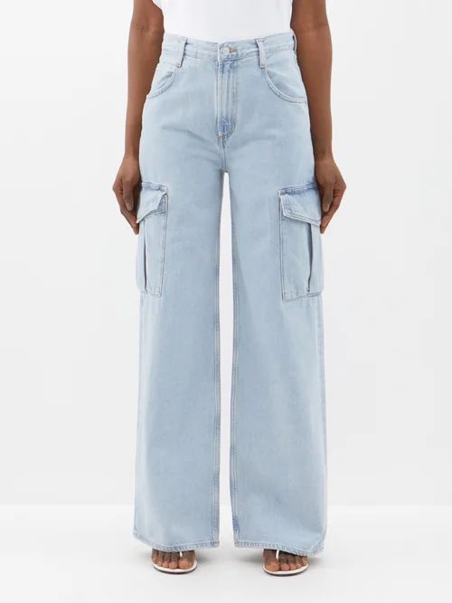 Minka Flap-pocket Organic Cotton-blend Jeans - Womens - Light Blue