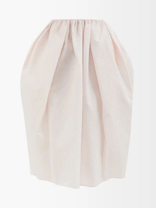 Janet Matelassé Midi Skirt - Womens - Pink