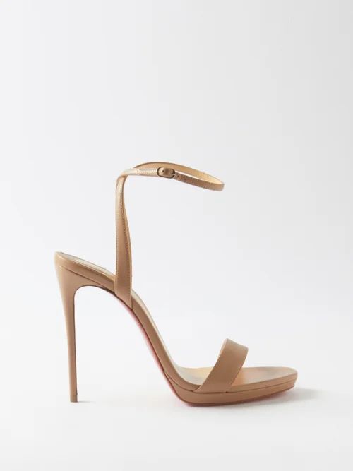 Loubi Queen 120 Leather Sandals - Womens - Nude