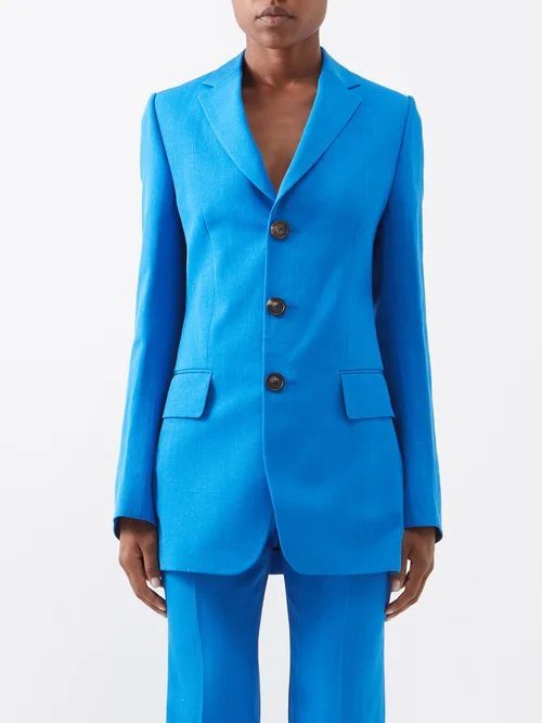 Irit Single-breasted Crepe Suit Jacket - Womens - Blue