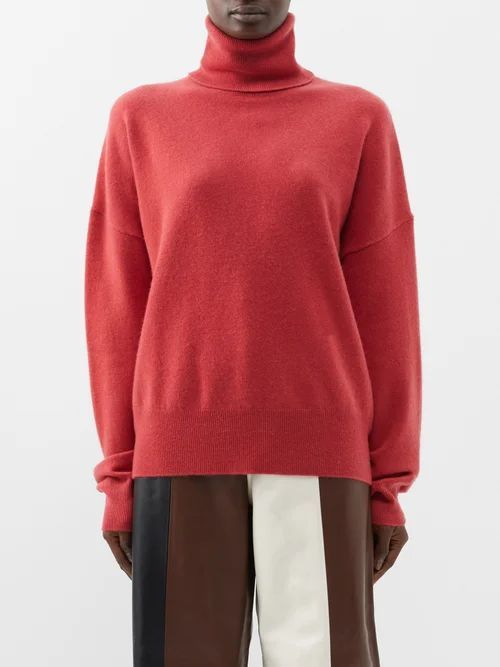 Jill Stretch-cashmere Roll-neck Sweater - Womens - Red