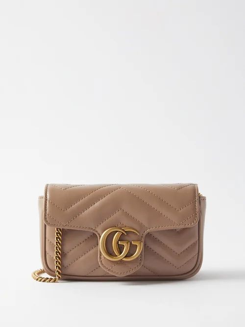 GG Marmont Mini Matelassé-leather Cross-body Bag - Womens - Pink
