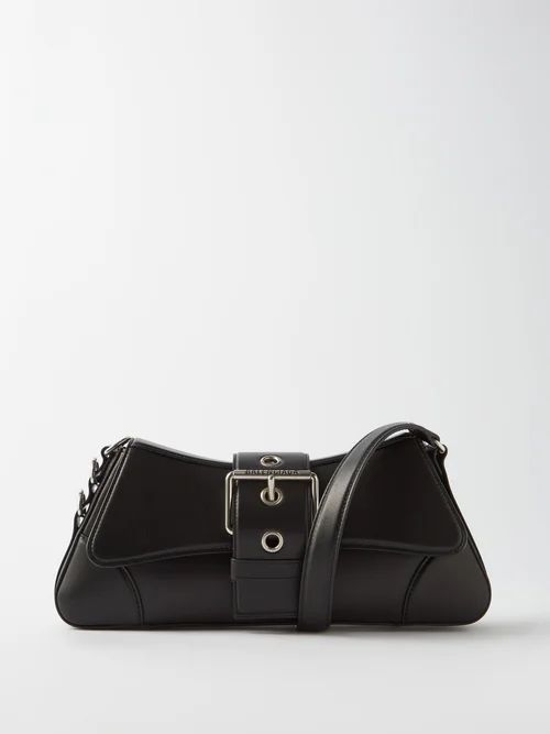 Lindsay M Buckled Leather Shoulder Bag - Womens - Black