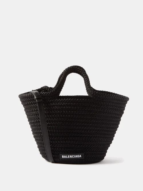 Ibiza Woven Basket Bag - Womens - Black