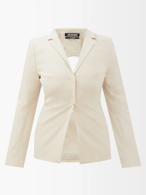 Melo Cutout Wool-blend Suit Jacket - Womens - Ivory