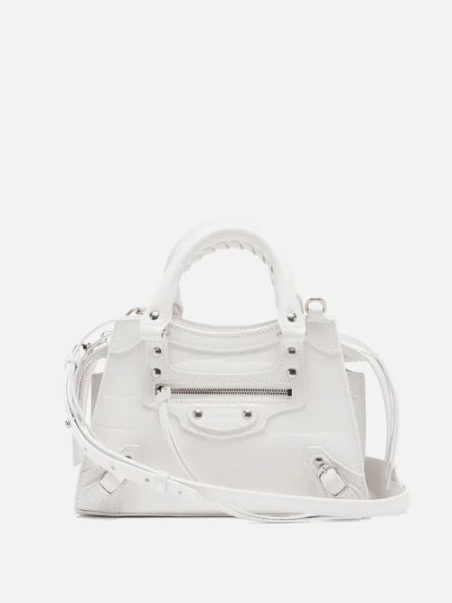 Neo Classic City Crocodile-effect Leather Bag - Womens - White