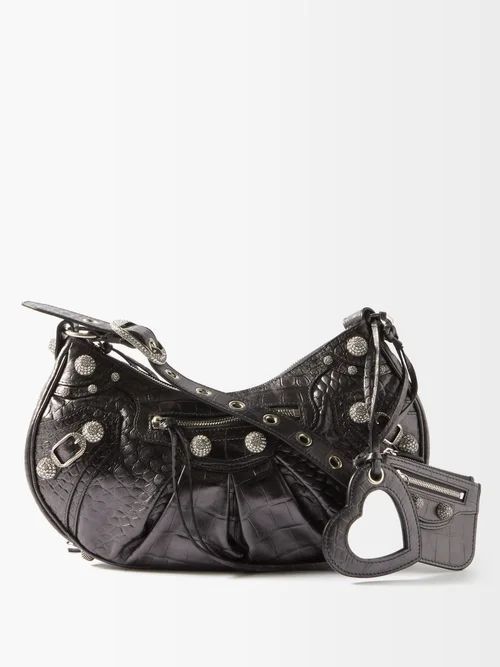 Cagole S Croc-effect Leather Shoulder Bag - Womens - Grey