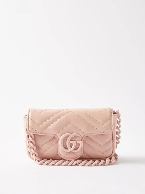 GG Marmont Quilted Leather Cross-body Bag - Womens - Pink