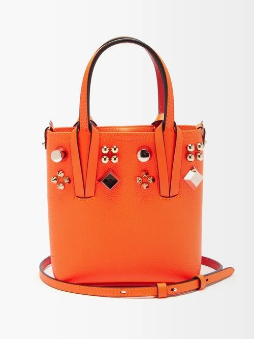 Cabata Grained Leather Bag - Womens - Orange