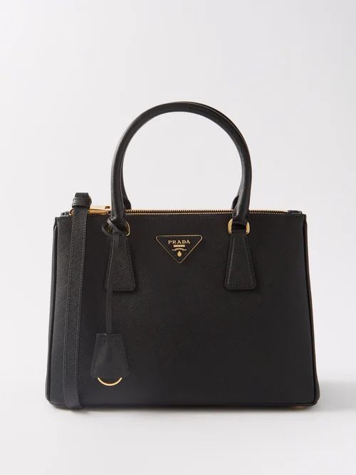 Galleria Saffiano-leather Handbag - Womens - Black